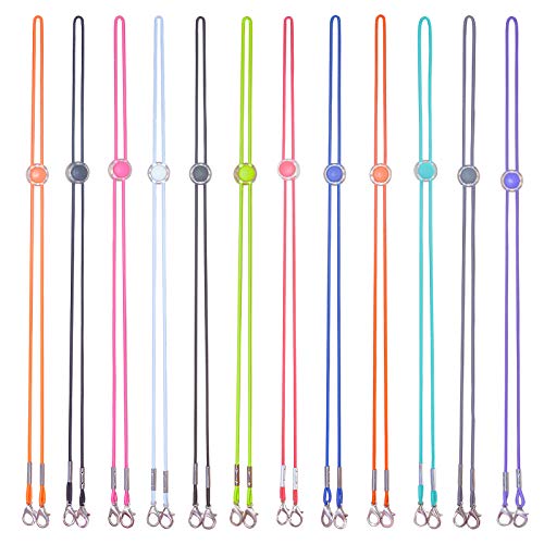XTIMES 12PCS Adjustable Mask Lanyard, Face Necklace Holder Strap, Convenient Face Mask Lanyard Holder Anti-Lost Mask Leash for Women, Men, Kids ( Multicolor )