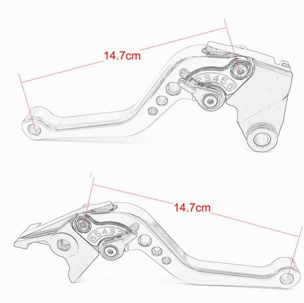 Leva freno corta Leva frizione compatibile con YAMAHA R3 R25 MT-03 MT-25 2015-2024, Realizzato in lega di alluminio CNC (Blue)