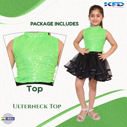 Image of Kaku Fancy Dresses Western Dance Top for Kids Halter Neck Top For Annual Function (ONLY TOP) - Skirt not included