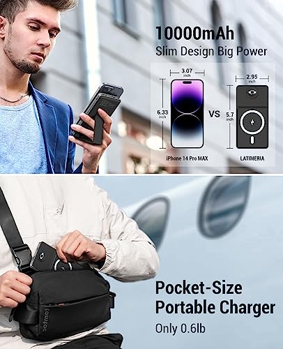 Latimeria Magnetic Wireless Charger For Apple Watch And Phone, 10000Mah 2 In 1 Portable Power Bank Battery Pack With Foldable Kickstand Usb-C, For Apple Watch Ultra/8/7/6/Se/5/4/3/2/1, Iphone 14/13/12 #TOP5