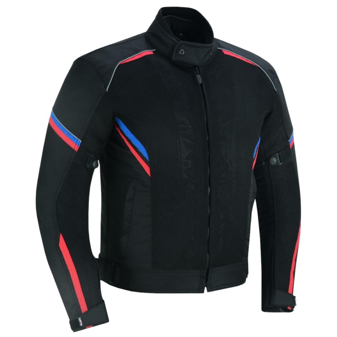 LOVO - Chaqueta Perforada Tricapa de Verano para Moto Hombre - Chaqueta Moto Hombre Verano Transpirable y Ligera - Chaqueta Moto Verano Hombre con Protecciones Homologadas - Alta Resistencia