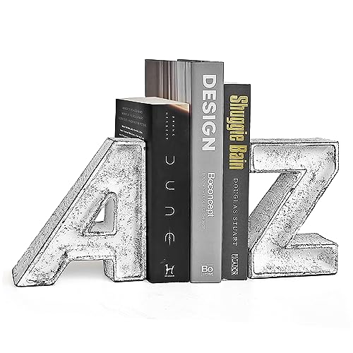 Ambipolar AMB_AZ_WHT A And Z Letter Design Decorative Iron Cast Bookends cover