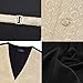 GUSLESON Mens Paisley Champagne Suit Vest Tie and Bow Tie Set Silk Waistcoat Necktie and Pocket Square Lapel Pin Set (6103-25-L)