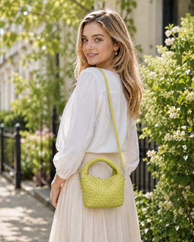 Image of Maydear Woven Purse for Women, Small Top Handle Handbag with Detachable Shoulder Strap, Crossbody Bag