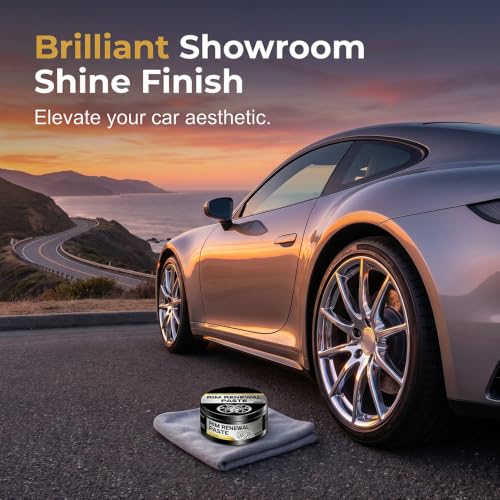 Image of All-in-One Wheel Care & Restoration Paste with Sponge (2) | Multi-Purpose Wheel Restoration Polish Buffs, Professional Scuff Remover and High-Gloss Restorer for Car Motorcycles Tires