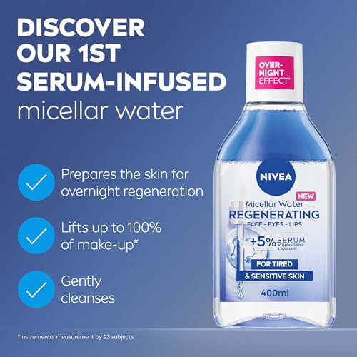 NIVEA Regenerating Serum Infused Micellar Water 400 ml (13.53 fl oz) – with Amino Acid – Gentle Face Cleanser & Makeup Remover for Daily Skincare Routine – Suitable for Sensitive Skin - image 3