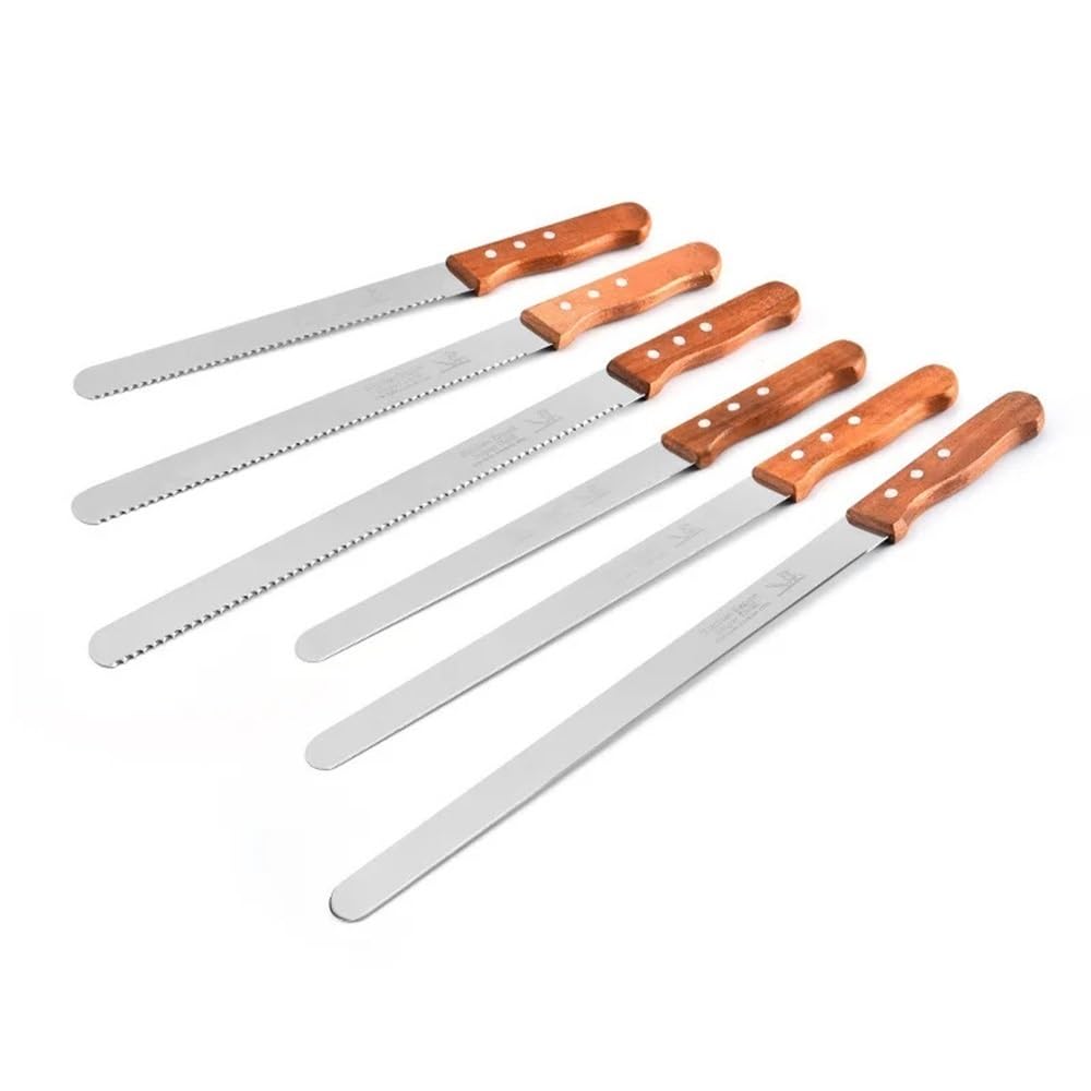 AD-BCrbgen Stainless Steel Cake Scraper Buttercream Smoother Sturdy Icing Tool for Fondant Smoothing Pastry Decorating Home Baking Versatile Cake Design with Anti Stick Blade & Ergonomic Handle(6PCS)