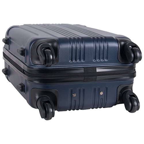KENNETH COLE REACTION Out Of Bounds Luggage Collection Lightweight Durable Hardside 4-Wheel Spinner Travel Suitcase Bags, Navy, 20-Inch Carry On