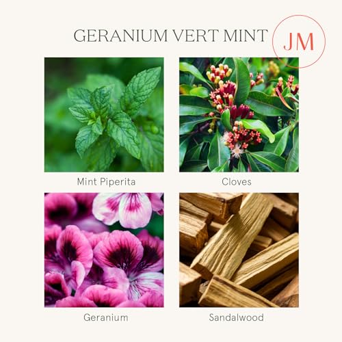 LA Jolie Muse Geranium Vert Mint Candle - Mint, Geranium, Lavender, 170g - Image 3