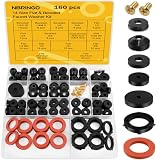 NBRINGO 160 Pieces Hose Bib Washer & Faucet Washers Assorted Kit (14 Sizes) - Includes Hose Gaskets, Flat & Beveled Rubber Washers, Brass...