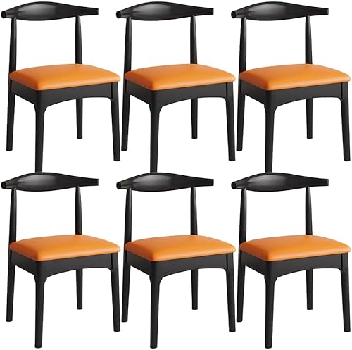 Miniatura 15 de YVYKFZD Solid Wood Dining Chairs Set, Armless Kitchen Chairs, Upholstered Dining Room Chair with Curved Back, Leisure Comfy Side Chair, for Living