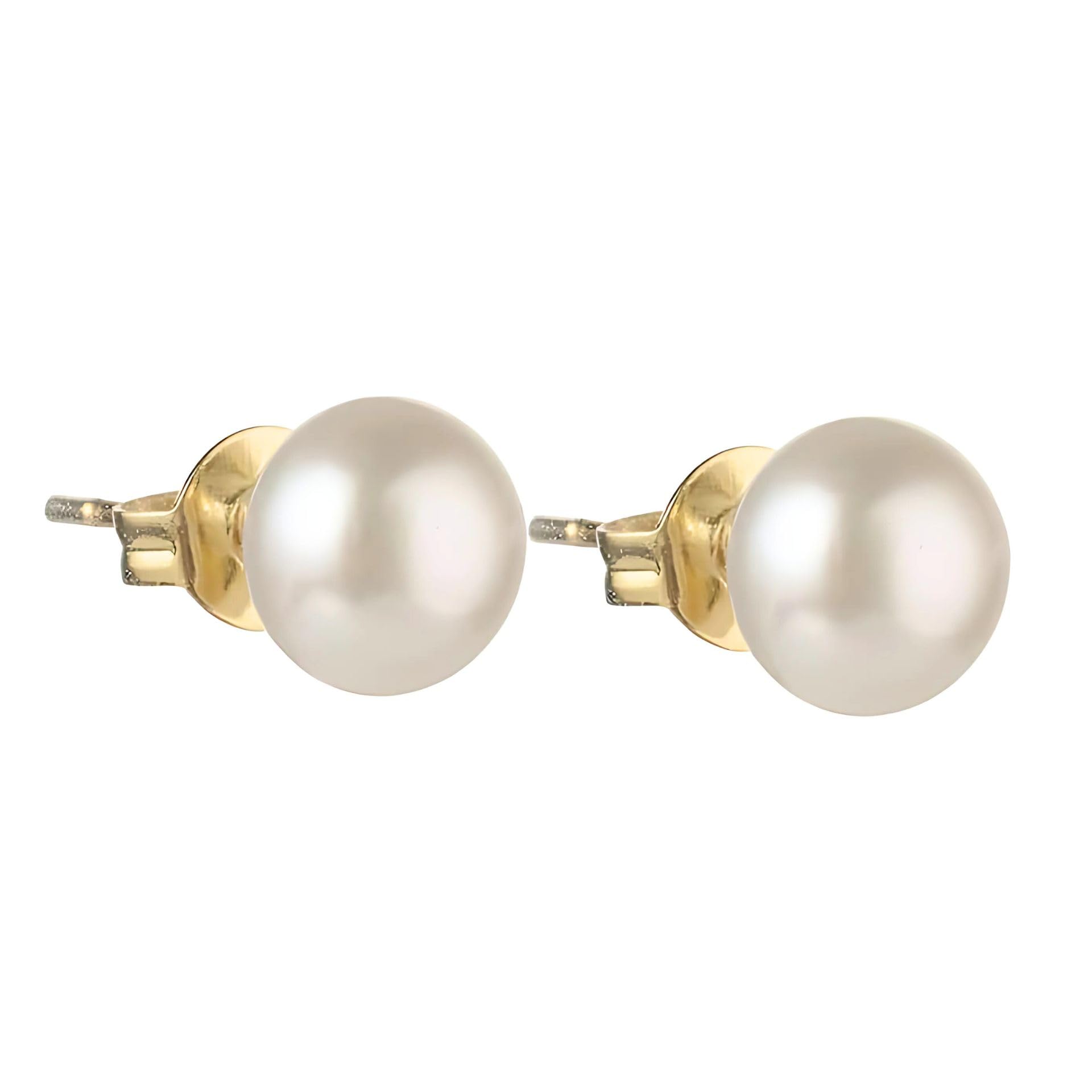 Gold Plated No-Tarnish No-Rusting White Real Natural Pearl/Moti 7mm Stud Earrings For Women And Girls (ER2116)-image-48