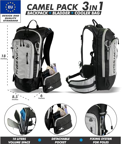 Hydration Pack Backpack with 2L Hydration Bladder and Insulated Cooler Bag, Camel Cooler Backpack for Hiking, Running, Cycling, Biking, MTB > Water Daypack Backpack Suitable for Men, Women and Kids - Thumbnail 3