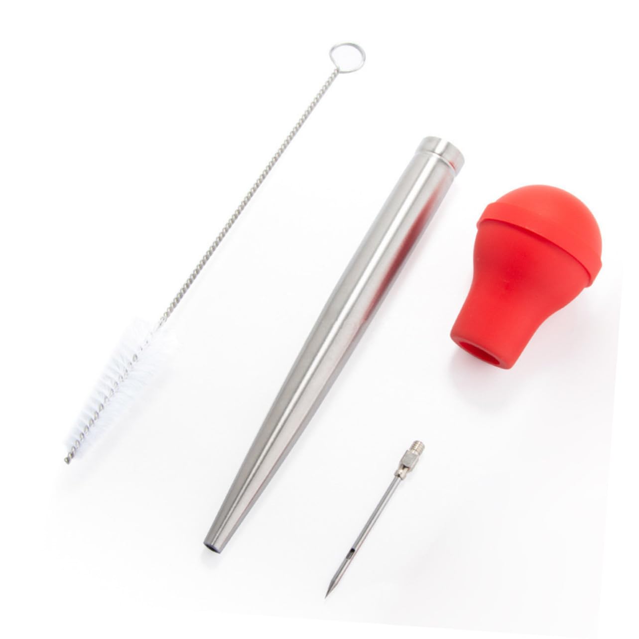 OUNONA 1Set Turkey Baster with Drip Oil Seasoning Tube Red Barbecue Pump Needle Tools for Flavor and Marinade Enhancement Home and Restaurant