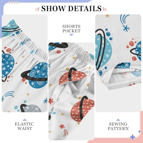 Doodle Saturn Planet Stars Boys Pants for Kids Jogger Pants with Pockets S-XL4