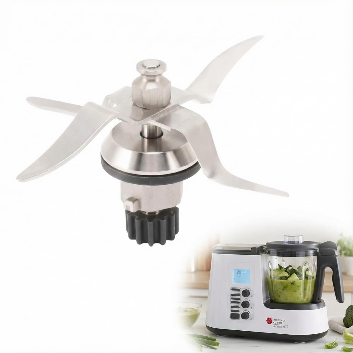 Mixermesser Monsieur Cuisine Plus Mischmesser 12T Silvercrest SKMK1200A1/B2 Mixerklinge aus Edelstahl