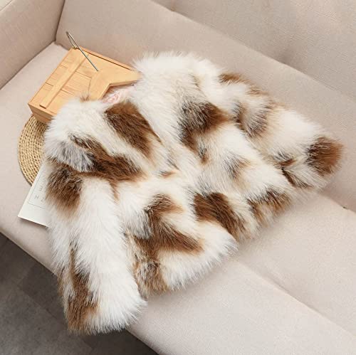 Toddler Girls Faux-Fur Jacket Coat Baby Girls Winter Snowday Thick Shaggy Fuzzy Fleece Warm Fashion Trendy Coats for Girls4