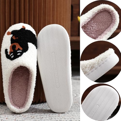 Dachshund Slippers for Women, Memory Foam Kawaii Pug Slippers, Cartoon Animal Doxie Dog Slippers Winter Fluffy Shoes Womens Men2