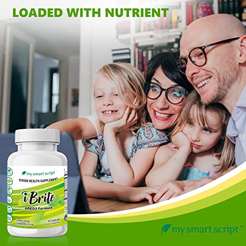My Smart Script Eye Supplement - Vitamins With Lutein, Zeaxanthin, Bilberry And Minerals. Ared2 Diet Vegetarian Formula For Dry, Strained And Aging Eyes- 60 Easy Swallow Capsules #TOP7