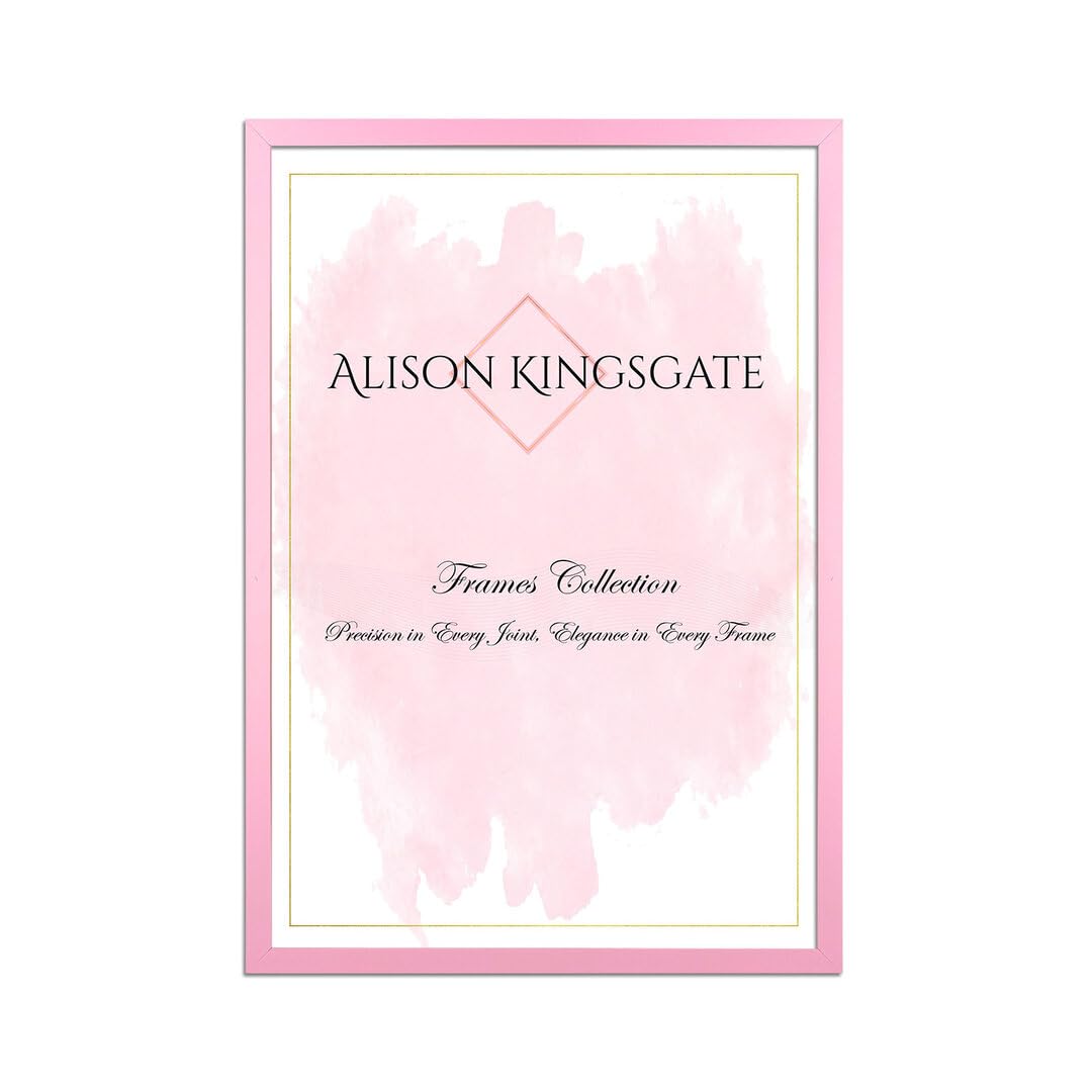Alison Kingsgate Sleek 40X30CM Picture Frame - Engineered Wood with Shatterproof Perspex Front -Perfect for Photos, Posters, Certificates -Suitable for Wall Mount or Tabletop Display - Pink — image 1