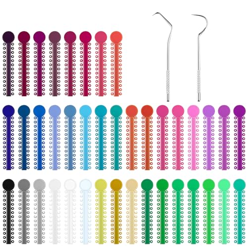 Braces Orthodontic Kit - 1040pcs Color Elastic Dental Ortodoncia Ligature Rubber Ties With 2pcs...