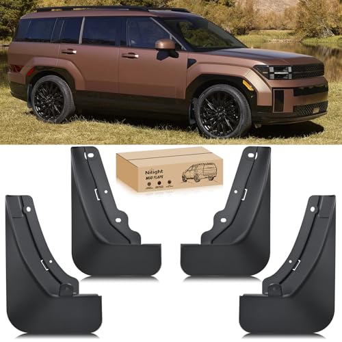 Nilight Mud Flaps for Hyundai Santa Fe 2024 2025 2026 No Drilling Precision Fit Exterior Accessories Heavy-Duty Splash Guards Protection Front & Rear Set