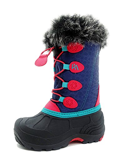Kids Winter Snow Boots Waterproof and Insulated for Girls and Boys (1 M US Little Kid, Red)