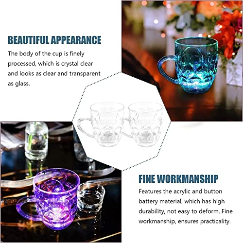 Image of Rainbow Magic LED Light Mug | Color Changing Plastic Coffee Cup with Built-in LED Lighting | 250ml Multicolor Party, Birthday & Gift Mug