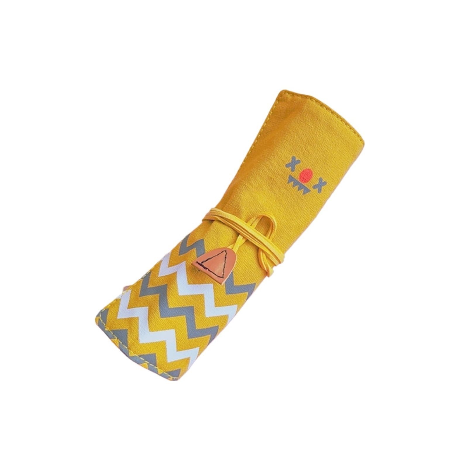 1 borsa for penne roller for scuola e ufficio | Kawaii, 4 colori, tela, 5 fori, simpatico organizer for cancelleria(Yellow)