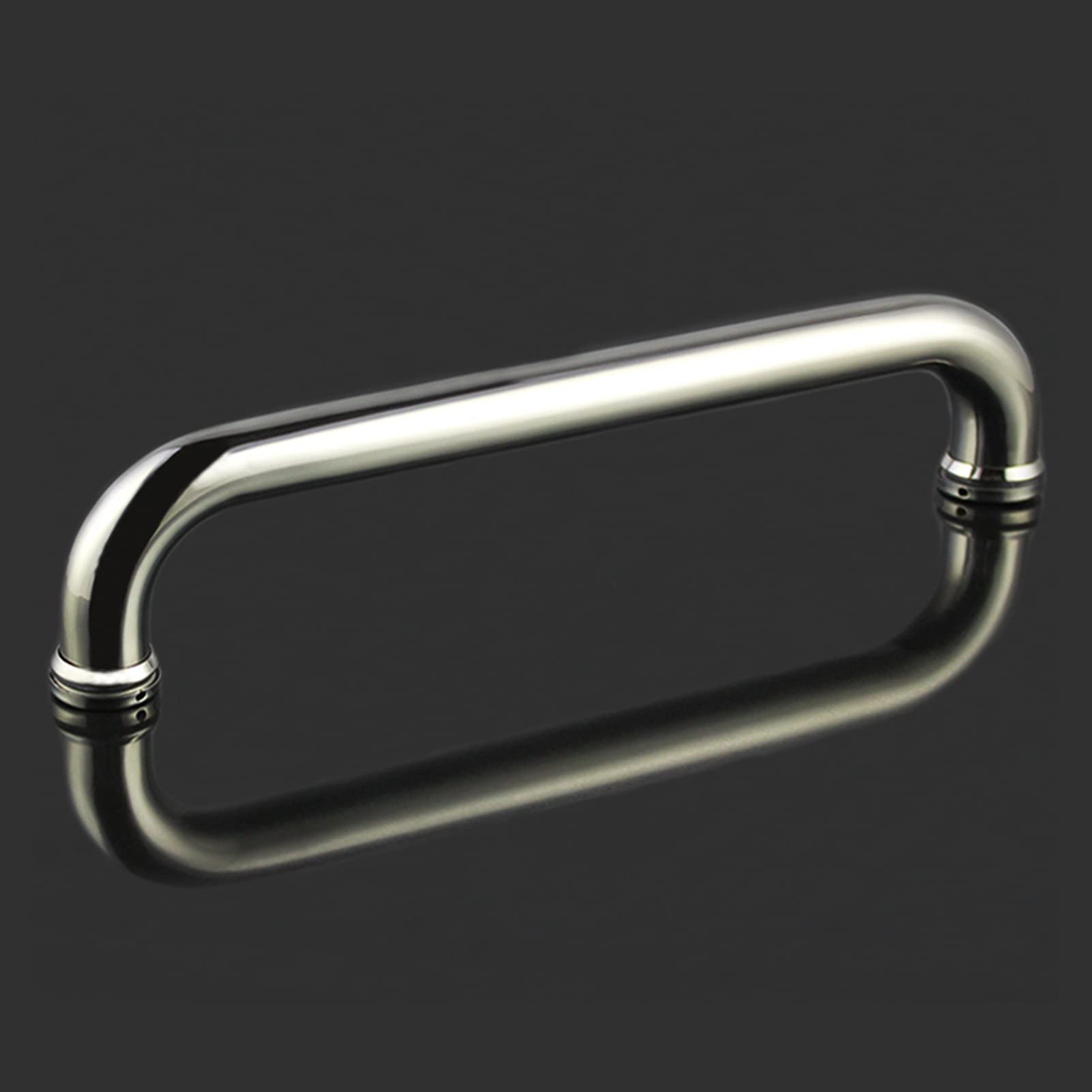 DFGHNBVC Glass Door And Window Handles Bathroom Door Handle For Glass Door,Sus304 Stainless Steel Polished Chrome Finish Push And Pull Glass Door Handle For Replacement Pull Handle,300Mm