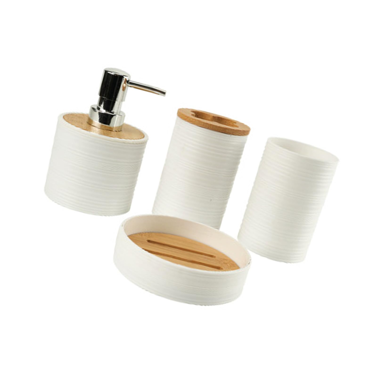 Bathroom Countertop Organizers 4PCS Container with Accent Includes Soap Toothbrush Holder Bathroom Accessories Set