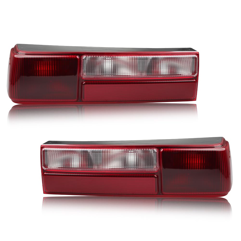 Photo 1 of MOTRUM Tail Light Compatible with Fo-rd Mus-tang 1987-1993, [W/O Bulb] Brake Rear Lamp with Housing (Left + Right), Replace OEM #?E7ZZ-13404-A, E7ZZ-13405-A, FO2801168, FO2800168, 1 Pair, Red Lens