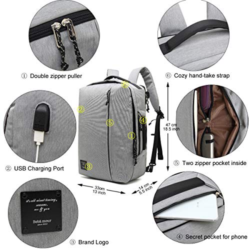 Bebamour Laptop Backpack 17 pollici con porta USB