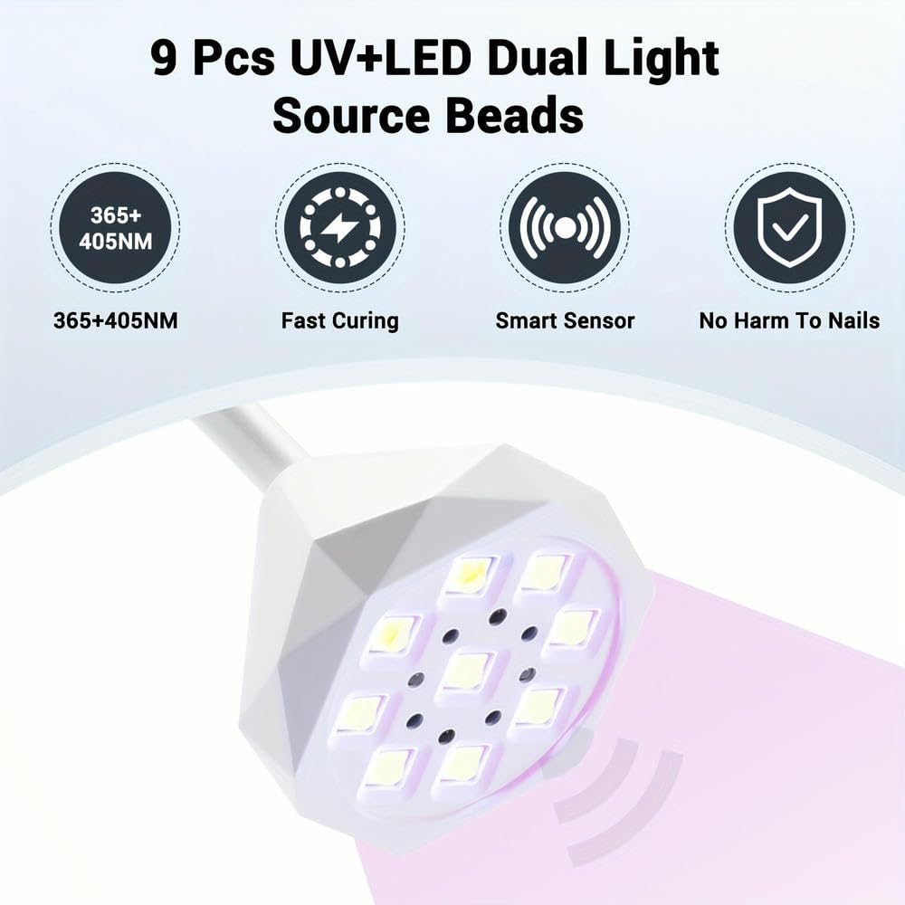 ZBDZSW Lampada Relax per Manicure con Luce Ricaricabile Wireless con 3 Sensori di Tempo e Luce Relax