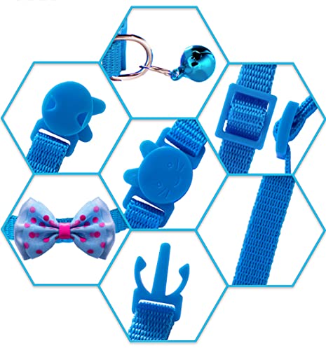 Flymind 18Pcs Puppy Collars, Cat Id Collars With Bell Adjustable 19-32Cm, Polka Dot Bow Soft Nylon Adjustable Breakaway Identification Collars For Puppy Kittens #TOP4