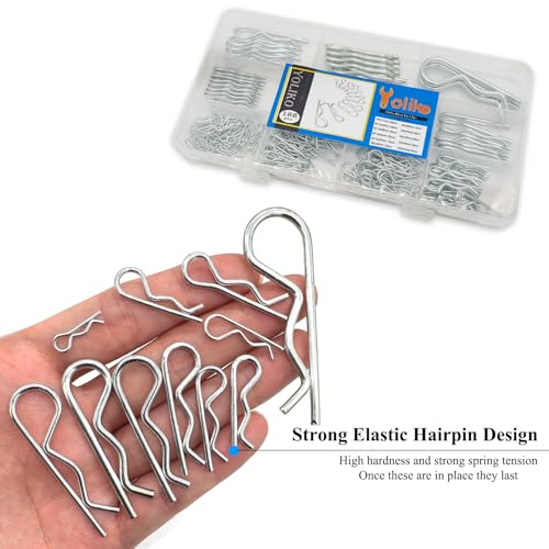 Image of 188 Pcs Hitch Pin Clip R Clips Retaining Pins Tractor Cotter Pin Hair Pin Assortment Spring Clip Retainer Pins Hitch Keeper Pins Kit for Dolly Pins /Trailer Pin Clips /Hand Ttruck Pin Replacement