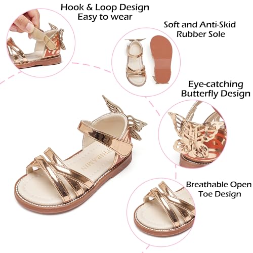 Image of PHIRAMIN Toddler Flower Girl Sandals - Girl Dress Shoes Toddler Little Kid Wedding Party
