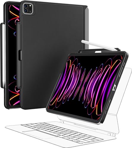 Image of SwitchEasy Upgraded CoverBuddy for iPad Pro 12.9 inch Case Compatible with Magic Keyboard & Smart Keyboard Folio (Keyboard Not Included) | with Pencil Holder | for iPad Pro 12.9 inch 5-6th Gen, Leather Black