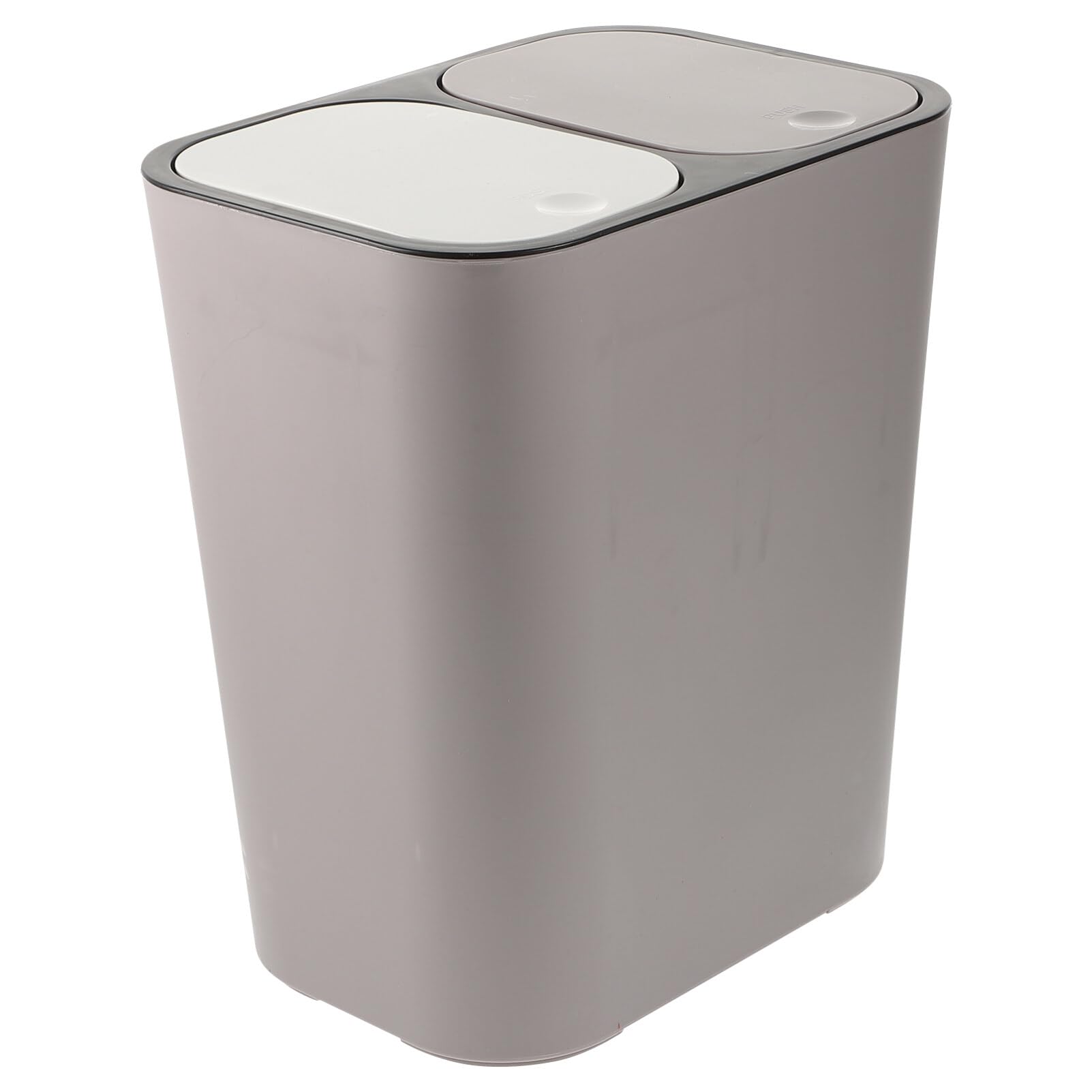 Poubelle Double Compartiment Avec Couvercle Hermétique - Séparation Déchets Secs/humides - Pédale Blanche - Design Compact Pour Cuisine, Salle De Bain, Salon