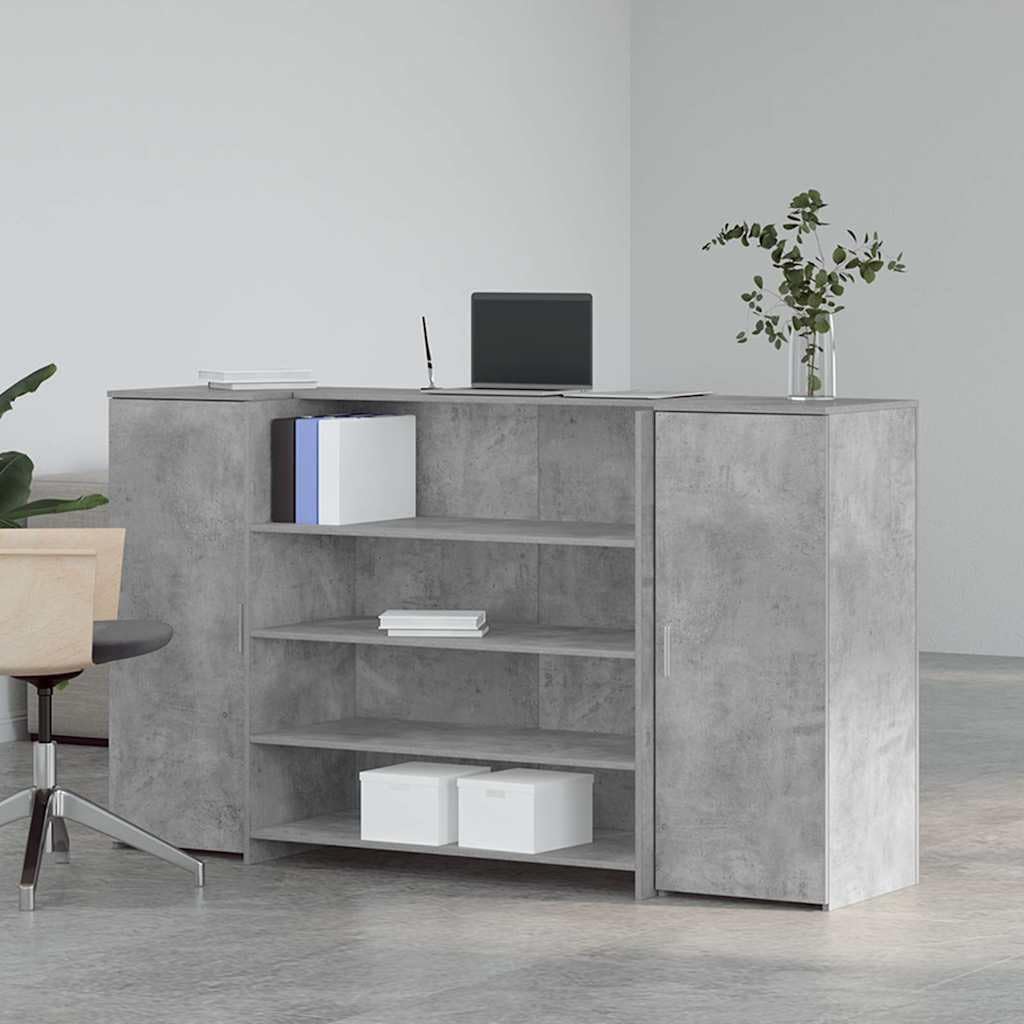 Escritorio de recepción Gris hormigón 180x50x103,5cm Madera de ingeniería