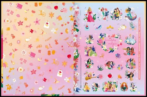 Kit de Caderno, Brochura 1/4 Pequeno, Capa Dura, Princesas, 80 Folhas, Tilibra, Pacote com 5 Unidade