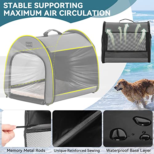 Petsfit Portable Dog Crate, Arch Design Escape Proof Collapsible Soft Sided Dog Crate Dog Kennel 16" Lx19 Wx16 H, Grey - Image 5