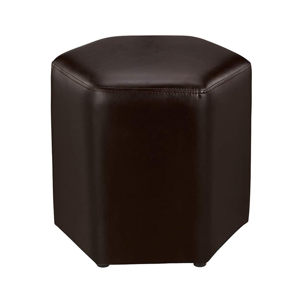Banc de chaussures en cuir PU marron et bois massif chic pour salon