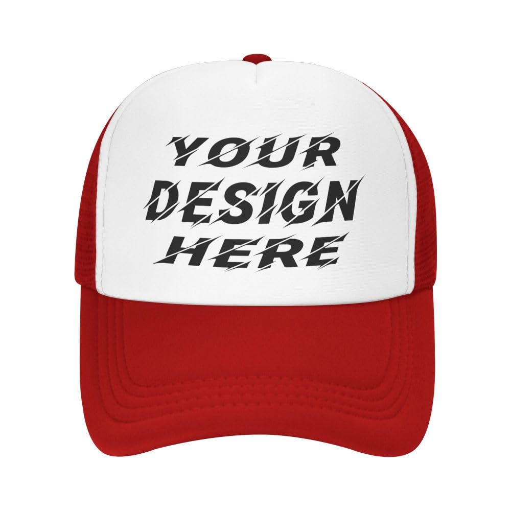 KYZMZC Custom Hats Personalized Hat Add Picture, Text and Logo to Design Your own hat Red