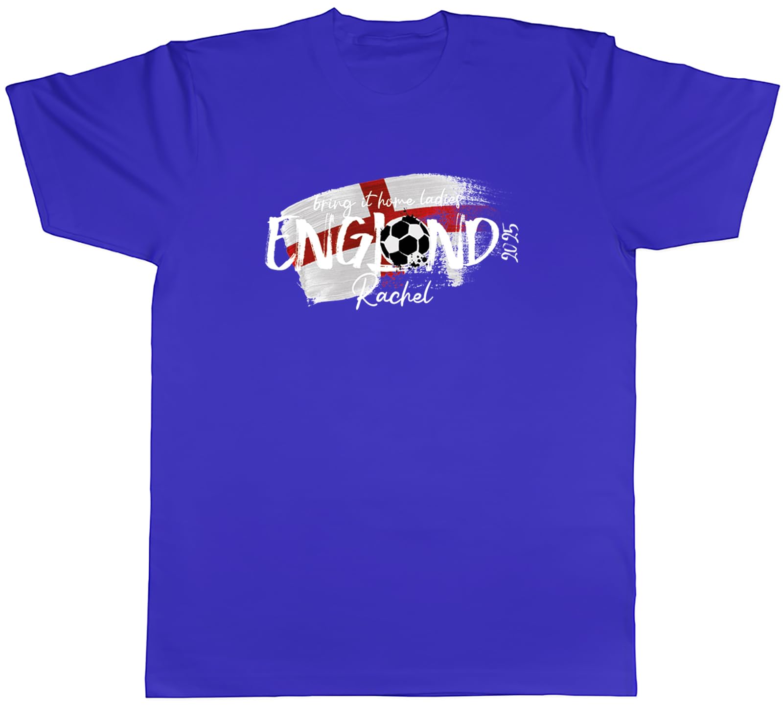 Shopagift Personalised Bring it Home England Football 2025 Mens T-Shirt Tee Blue