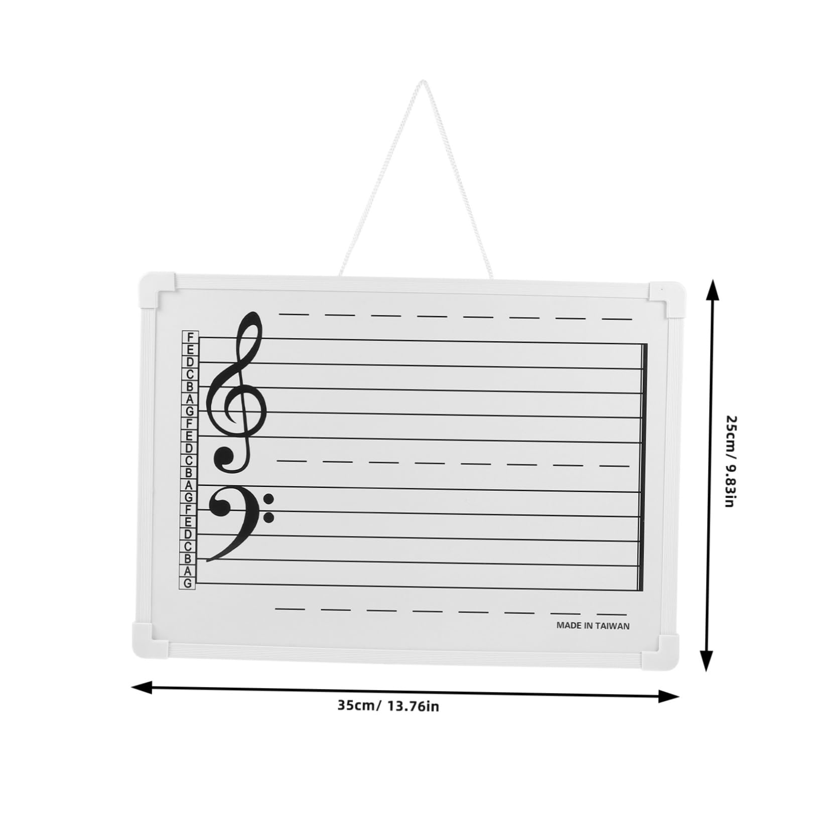 Tableau Blanc Effaçable à Sec Musique, avec Autocollants de Notes, Plastique, Suspendu au Mur, pour École et Maison