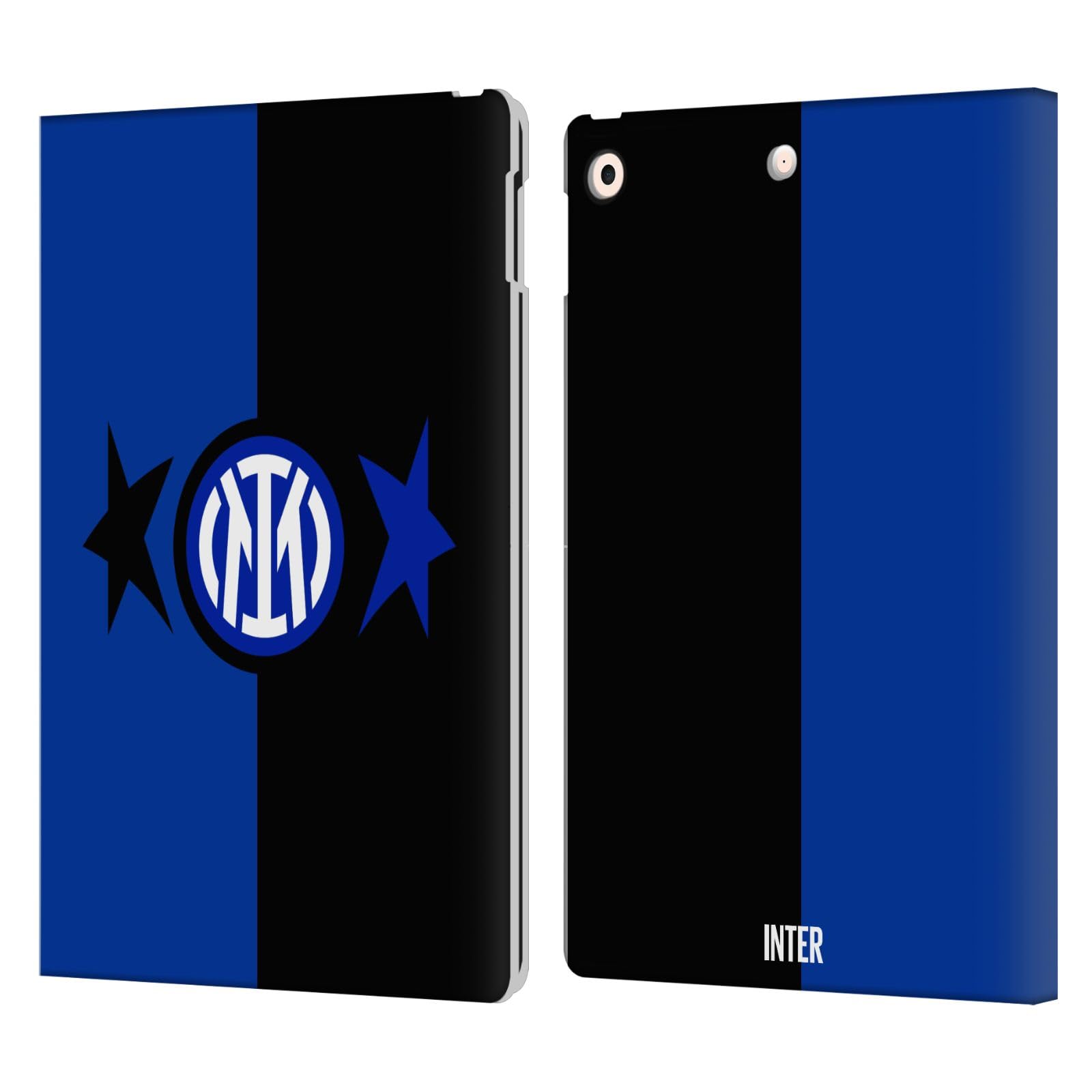 Head Case Designs Licenza Ufficiale Inter Milan Nero & Blu IM 2Stars Custodia Portafoglio in Pelle Compatibile con Apple iPad 10.2 2019/2020/2021