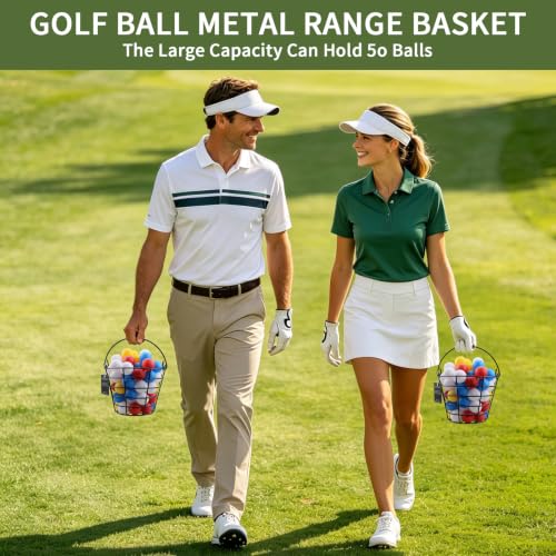 Cesta de golf de metal Crestgolf para 50 bolas contenedor resistente de almacenamiento 5