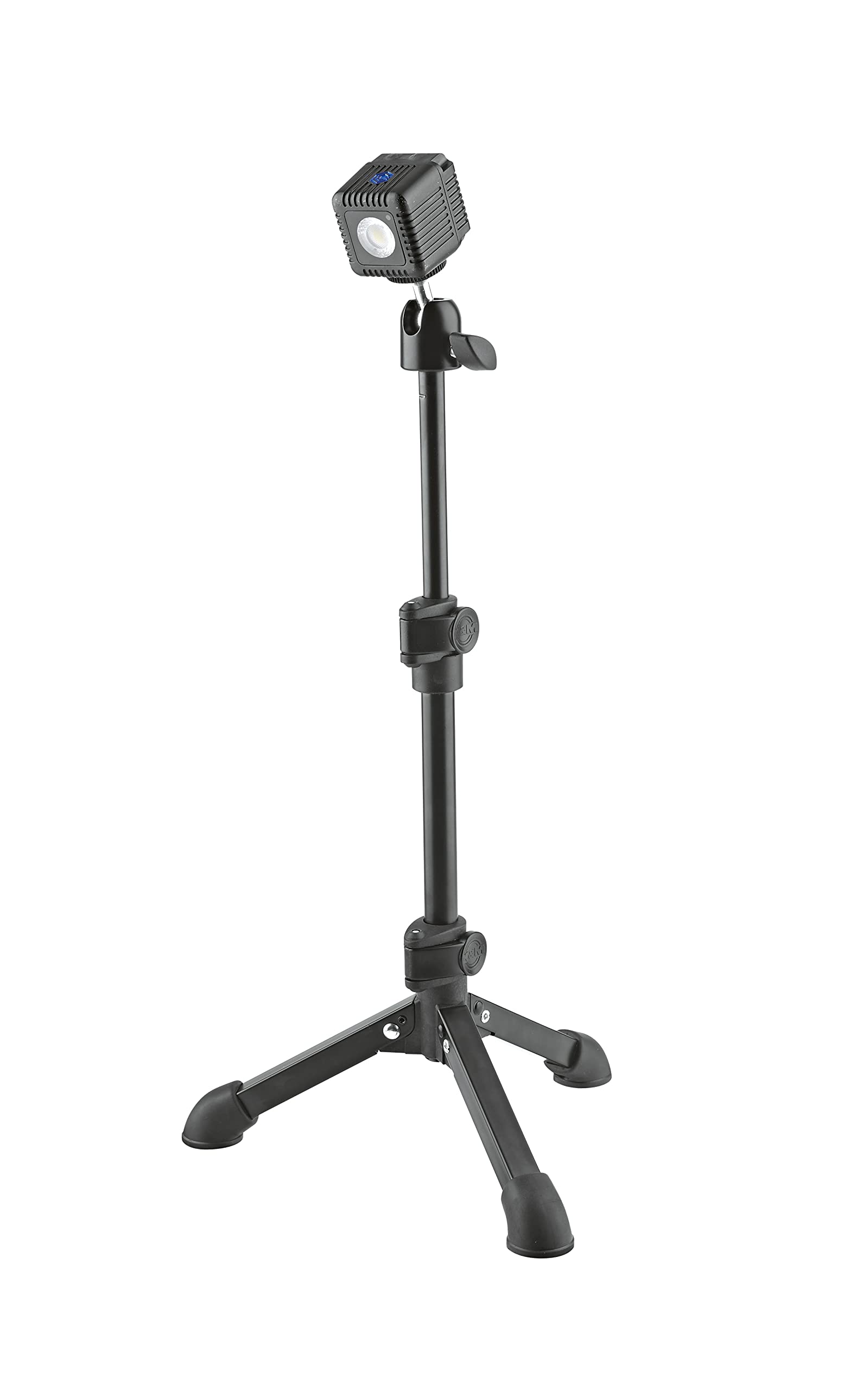 K&M 19782 Kamera-Tischstativ Schwarz aus Stahl - mit Dreifuß, 360° Drehung, 90° Neigung - flexibel und stabil