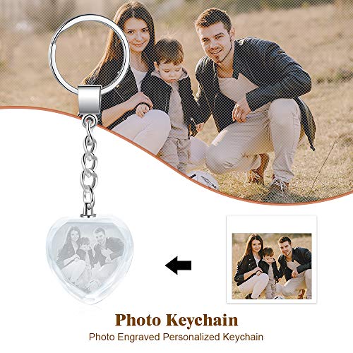 Personalized photo keychain with Artificial Crystal Customized Photo Keyring for Anniversary Birthday Valentine's Day Gift3